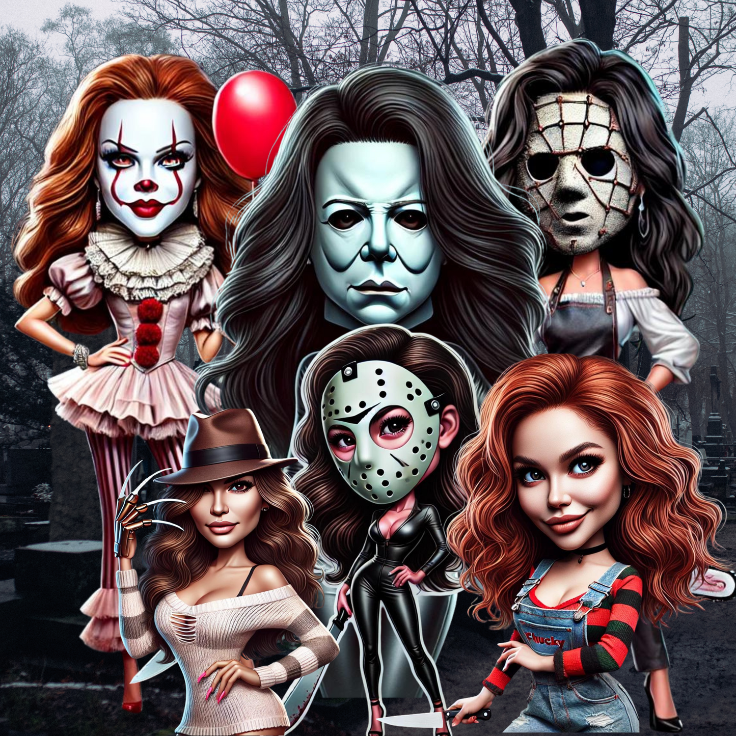 Halloween Editable Queens of Horror Design