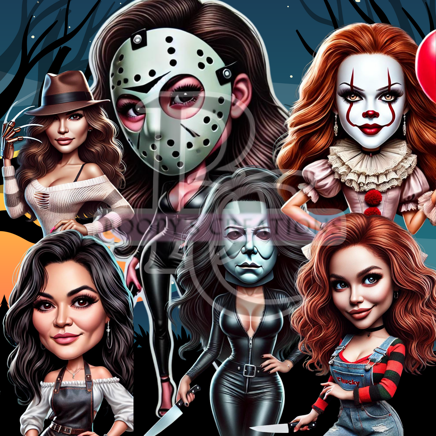 Halloween Editable Queens of Horror Design