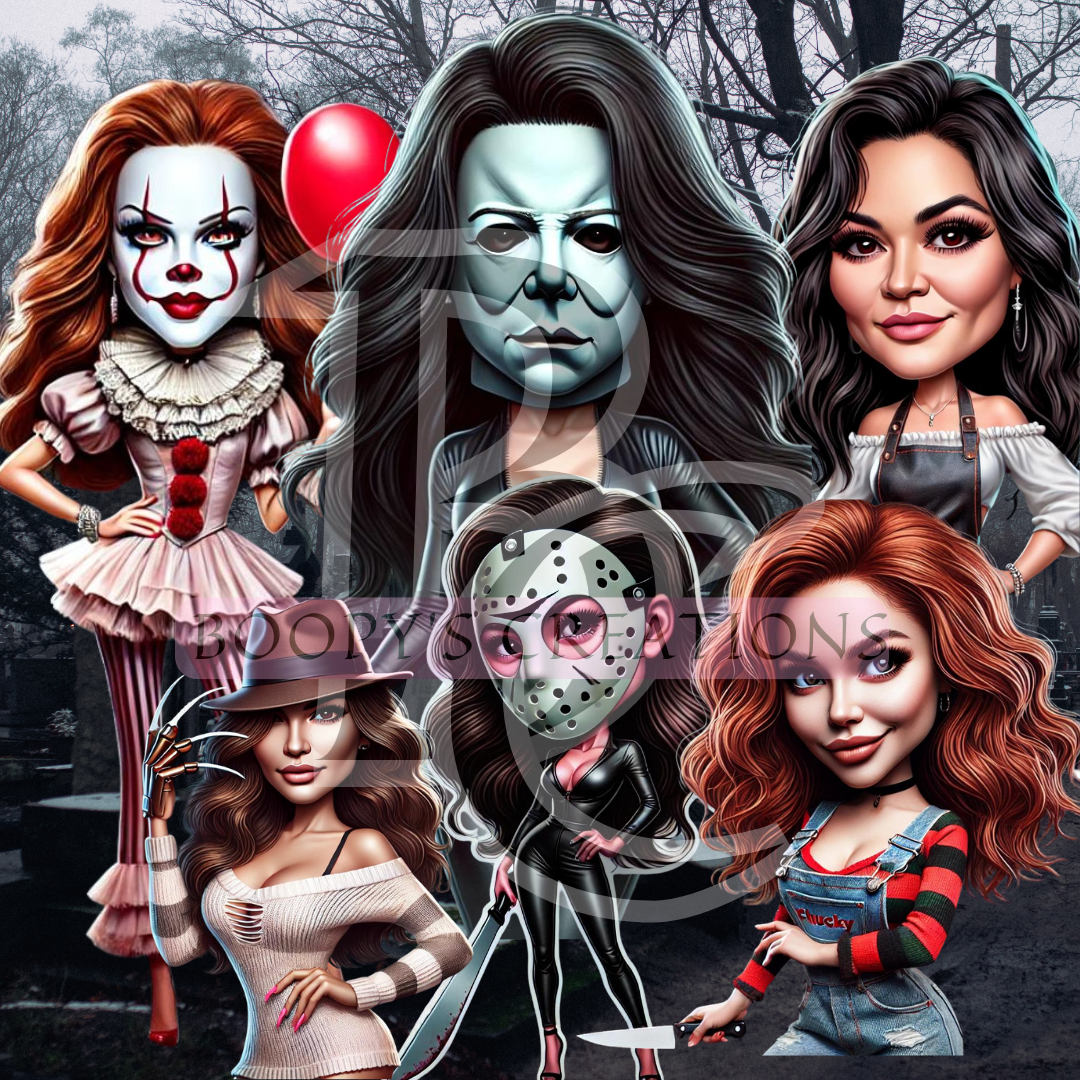 Halloween Editable Queens of Horror Design